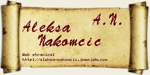 Aleksa Nakomčić vizit kartica